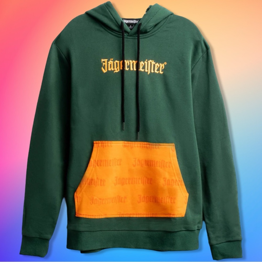 NWOT Jägermeister Green and Orange Hooded Sweatshirt UNISEX XL